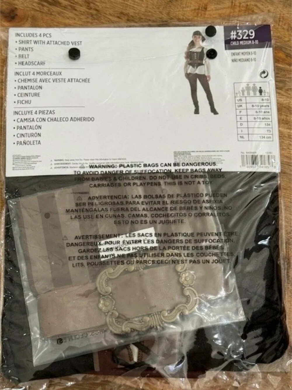 Shipwrecked Pirate Costume Girl Medium 8-10 Halloween Cosplay Dress Up Child New - Picture 2 of 7